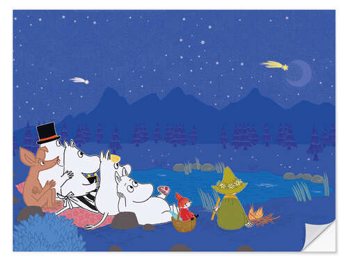 Naklejka na ścianę The Moomins under shooting stars