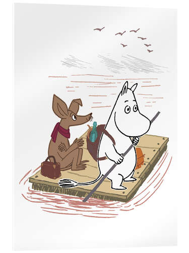 Acrylglas print Moomin and Sniff on their travels