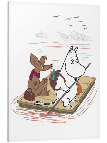 Obraz na aluminium Moomin and Sniff on their travels