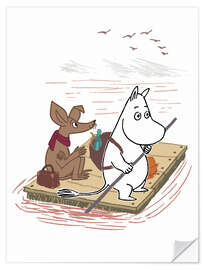 Selvklæbende plakat Moomin and Sniff on their travels