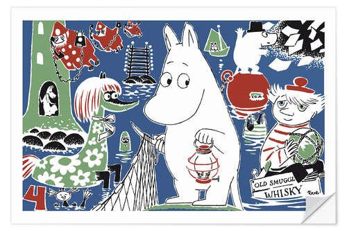 Selvklebende plakat Moomin Adventures