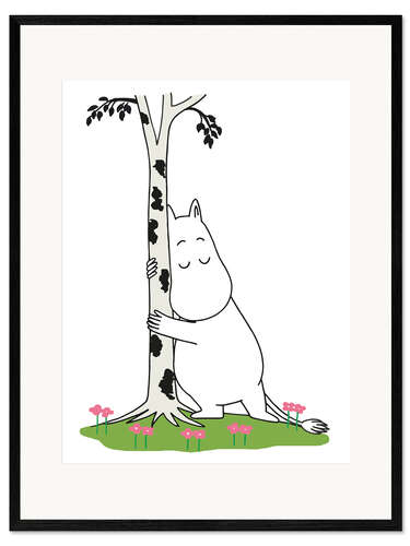 Impressão artística com moldura Moomin loves nature
