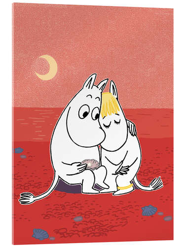 Tableau en verre acrylique Moomins by moonlight