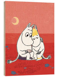 Puutaulu Moomins by moonlight