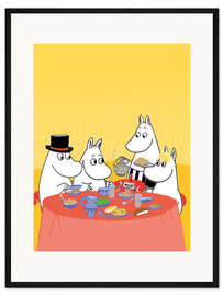 Gerahmter Kunstdruck Mumins am Tisch