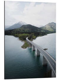 Tableau en aluminium Bridge at the Sylvensteinspeicher in the Bavarian Alps