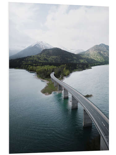 Tableau en PVC Bridge at the Sylvensteinspeicher in the Bavarian Alps