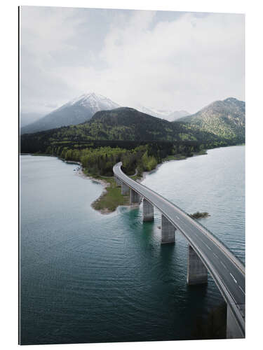 Gallery print Bridge at the Sylvensteinspeicher in the Bavarian Alps