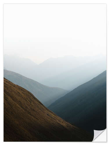 Selvklebende plakat Swiss mountains in the morning light