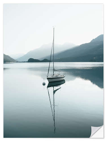 Wandsticker Segelboot auf Schweizer Bergsee