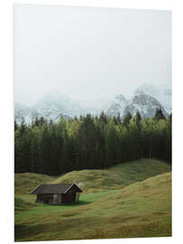 Tableau en PVC Mountain hut in the Bavarian Alps