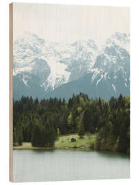 Wood print Alpine landscape at Geroldsee in Bavaria