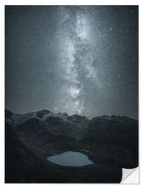 Vinilo para la pared Milky Way over Swiss glacial lake