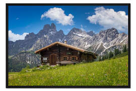 Gerahmter Kunstdruck Almsommer in der Berghütte II