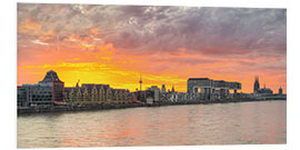 Hartschaumbild Kölner Skyline bei Sonnenuntergang