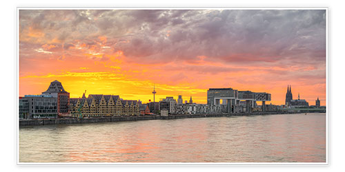 Plakat Cologne skyline at sunset