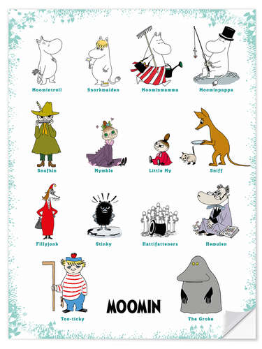 Naklejka na ścianę We are the Moomins