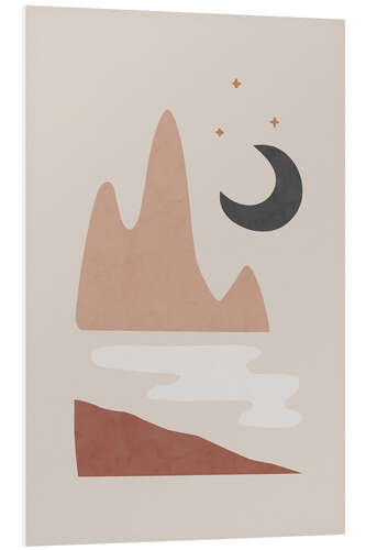 Foam board print Landscape & Moon