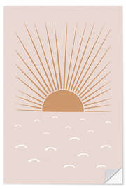 Selvklebende plakat Blush Sun