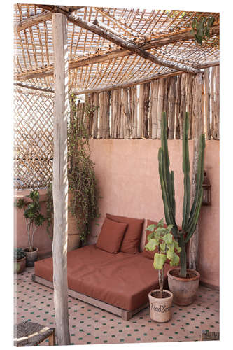 Acrylic print Pink roof in Marrakech, Morocco