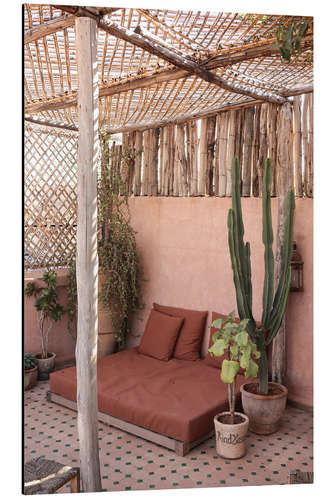 Tableau en aluminium Pink roof in Marrakech, Morocco