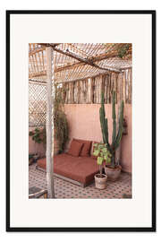 Gerahmter Kunstdruck Rosa Dach in Marrakesch, Marokko