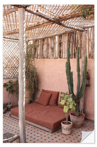 Adesivo murale Pink roof in Marrakech, Morocco