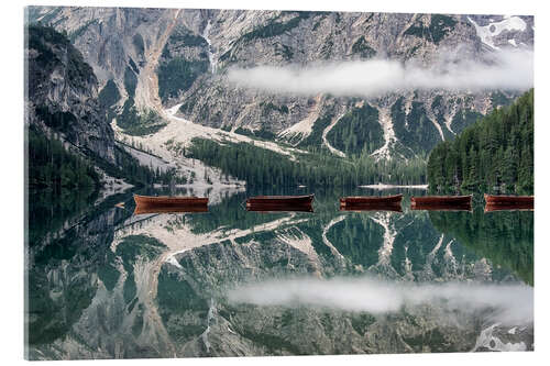 Acrylic print Boats on the lake