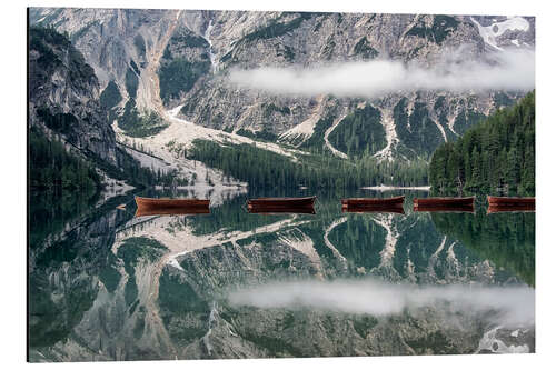 Aluminium print Boats on the lake