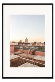 Gerahmter Kunstdruck Pastellfarbenes Dach in Marrakesch
