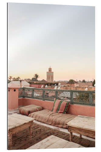 Galleritryk Pastel color rooftop in Marrakech