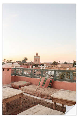 Adesivo murale Pastel color rooftop in Marrakech
