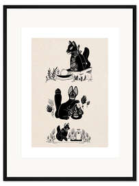 Gerahmter Kunstdruck Fuchsstatuen