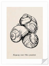 Vinilo para la pared Burgundy snails