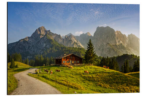 Aluminiumtavla Alpine Summer in the Mountain Hut I