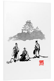 Foam board print Three samurais