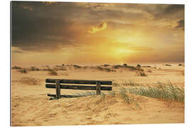 Tableau en plexi-alu Banc dans les dunes