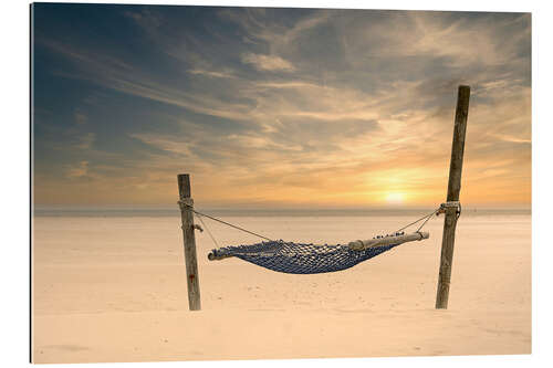 Galleritryk Hammock in sunset