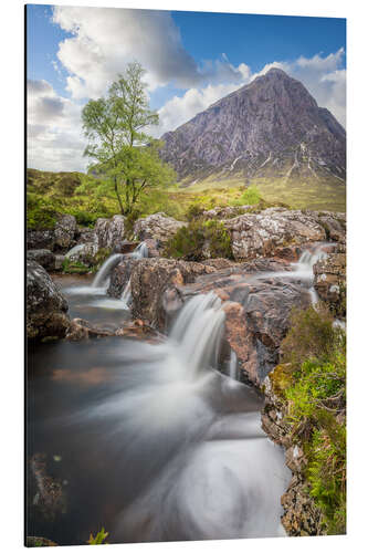 Print på aluminium Etive Mor waterfall in Glencoe, Scotland