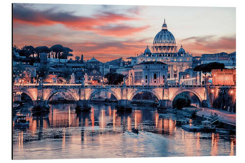 Tableau en aluminium Pink Rome