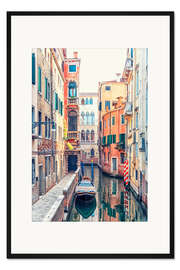 Gerahmter Kunstdruck Kanal in Venedig