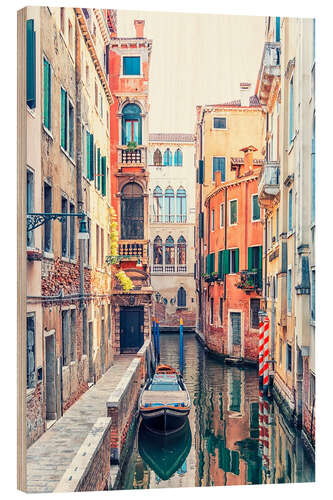 Trätavla Canal in Venice