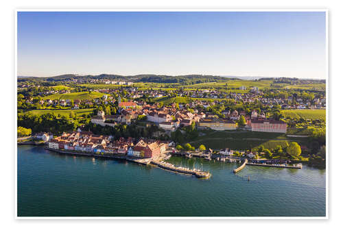 Plakat A bird's eye view of Meersburg on Lake Constance