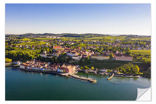 Självhäftande poster A bird's eye view of Meersburg on Lake Constance