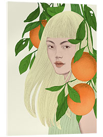 Akrylbilde Girl with oranges