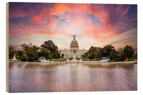 Wood print Capitol in Washington DC