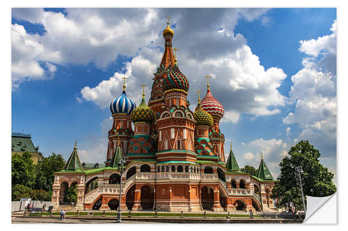 Selvklebende plakat St. Basil's Cathedral in Moscow II