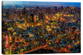 Canvastavla Illuminated Osaka at night, Japan