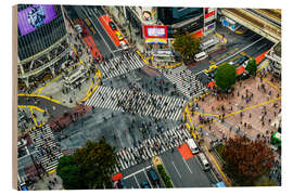 Wood print Shibuya Crossing, Tokyo