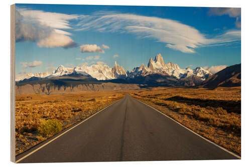 Cuadro de madera Carretera en la Patagonia